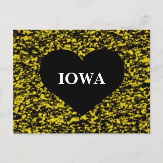 Iowa Heart Yellow Postkarte (Vorderseite)