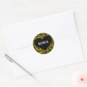 Iowa Heart Yellow Runder Aufkleber (Umschlag)