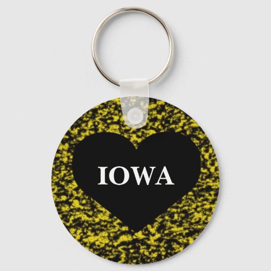 Iowa Heart Yellow Schlüsselanhänger (Vorderseite)