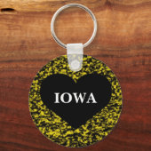 Iowa Heart Yellow Schlüsselanhänger (Vorderseite)