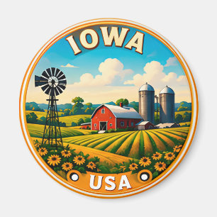 Iowa Heartland Farm Country Reise Magnet