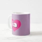 Iowa - heißrosa Herz - I Liebe ia Kaffeetasse (Vorderseite Links)
