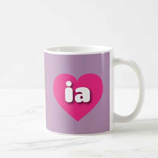 Iowa - heißrosa Herz - I Liebe ia Kaffeetasse (Rechts)