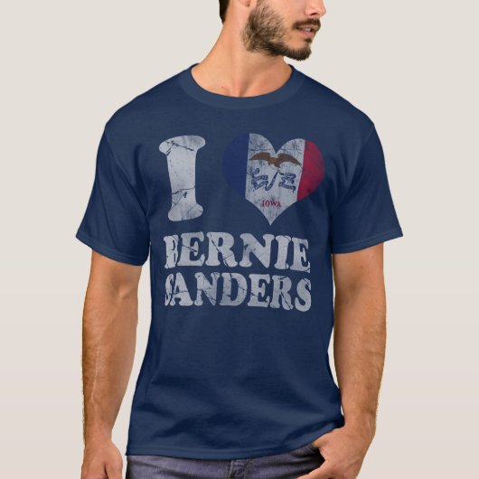 Iowa-Herz-Bernie-Sandpapierschleifmaschinen 2016 T-Shirt (Vorderseite)