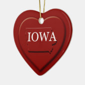 Iowa Herzkarte Weihnachtsmuseum Keramik Ornament (Links)