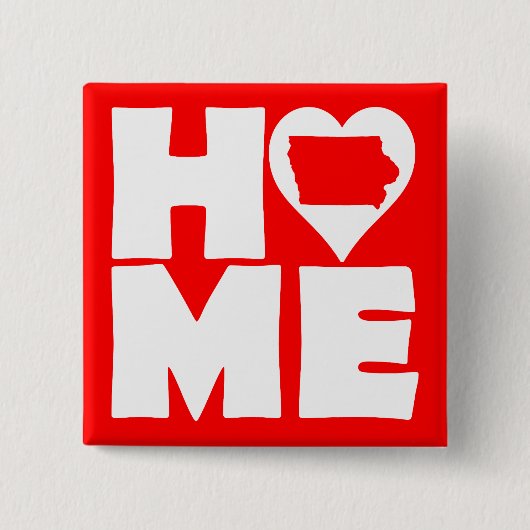 Iowa Home Heart State Button Badge (Vorderseite)