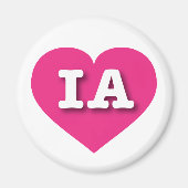 Iowa Hot Pink Heart - I Liebe IA Magnet (Vorne)