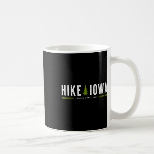 Iowa Ia Ledges State Park Wanderung Baum Retro-Gra Kaffeetasse (Rechts)