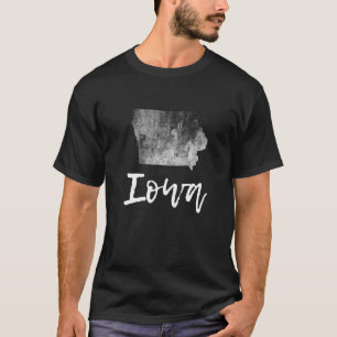 Iowa Ia Map Grunge Vintag Graphic Zuhause Staat Me T-Shirt