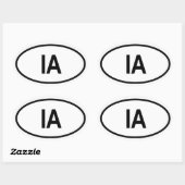 IOWA "IA" OVALER AUFKLEBER (Blatt)