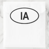 IOWA "IA" OVALER AUFKLEBER (Tasche)
