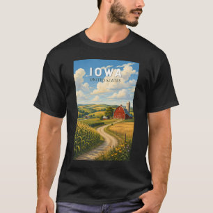 Iowa Illustration Reise Kunst Vintage T-Shirt