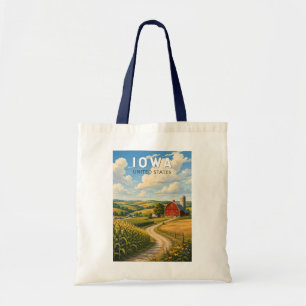 Iowa Illustration Reise Kunst Vintage Tragetasche