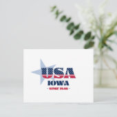 Iowa in roter, weißer und blauer Postkarte (Stehend Vorderseite)
