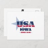 Iowa in roter, weißer und blauer Postkarte (Vorne/Hinten)