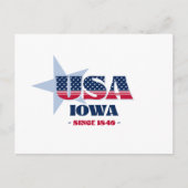 Iowa in roter, weißer und blauer Postkarte (Vorderseite)