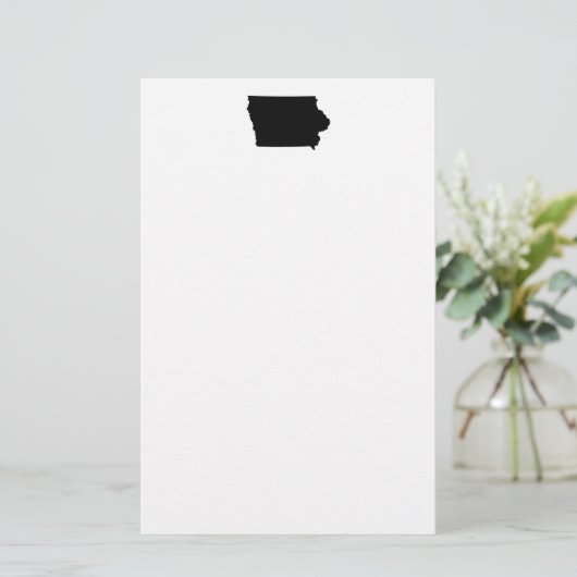 Iowa in Schwarz und Weiß Briefpapier (Stehend Vorderseite)