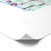 Iowa Interstate Map Print Poster (Ecke)