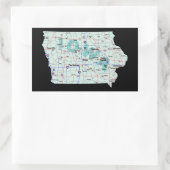 Iowa Interstate Map Rechteckiger Aufkleber (Tasche)