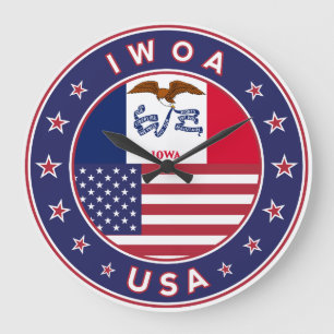 Iowa, Iowa-Aufkleber, Tasche, Uhr