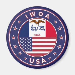 Iowa, Iowa-Aufkleber, Tasche, Uhr Magnet