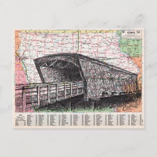 Iowa Karte Art (Vorderseite)