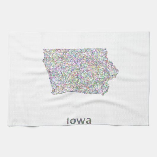 Iowa-Karte Geschirrtuch (Horizontal)