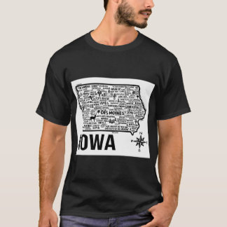 Iowa Karte übergroß T-Shirt