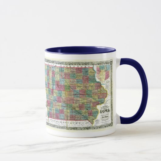 Iowa-Karte und Staats-Flagge Tasse (Rechts)