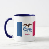 Iowa-Karte und Staats-Flagge Tasse (Links)