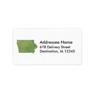Iowa-Karten-Adressen-Etikett Adressaufkleber