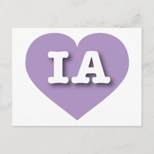 Iowa Lavender Heart - I Liebe IA Postkarte