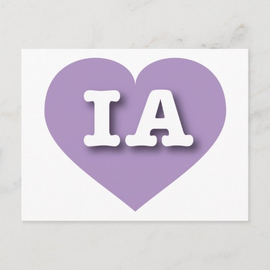 Iowa Lavender Heart - I Liebe IA Postkarte (Vorderseite)