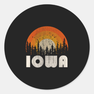 Iowa - lustige Natur Vintage-Wandern 60er 70er 80e Runder Aufkleber