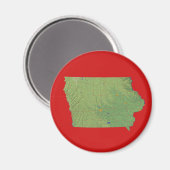 Iowa Map Magnet (Vorderseite/Rückseite)