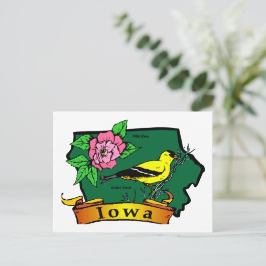 Iowa Map Postkarte (Stehend Vorderseite)
