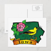 Iowa Map Postkarte (Vorne/Hinten)