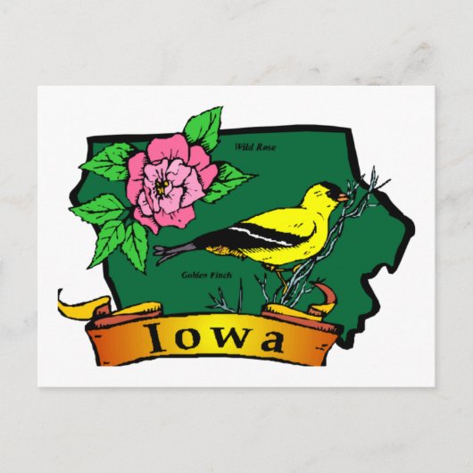 Iowa Map Postkarte (Vorderseite)