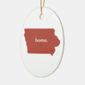 Iowa Map Shaped Zuhause Iowan Red Hawkeye Keramik Ornament (Links)