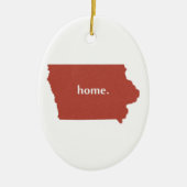 Iowa Map Shaped Zuhause Iowan Red Hawkeye Keramik Ornament (Vorne)