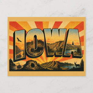 Iowa Mississippi Bluffs Höhlen Loess Hills Kunst Postkarte