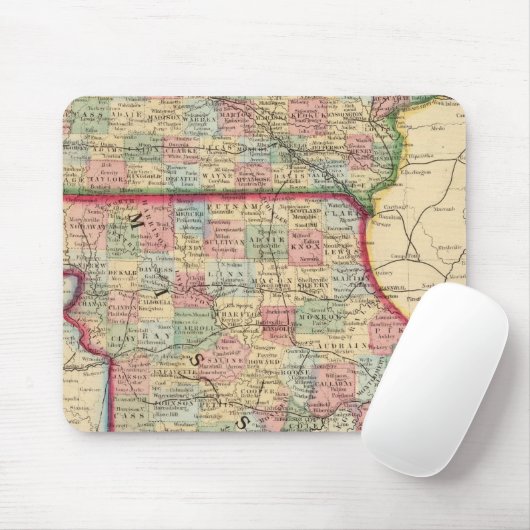 Iowa, Missouri Map von Mitchell Mousepad (Mit Mouse)