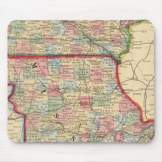Iowa, Missouri Map von Mitchell Mousepad (Vorne)