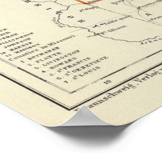 Iowa, Missouri und Illinois Poster (Ecke)