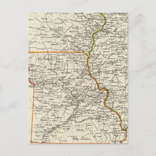 Iowa, Missouri und Illinois Postkarte (Vorderseite)