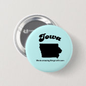 Iowa Motto - Wir tun phantastische Dinge Button (Vorne & Hinten)