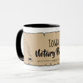 Iowa Notary Public Scroll Feather Quill Tasse (Vorderseite Links)