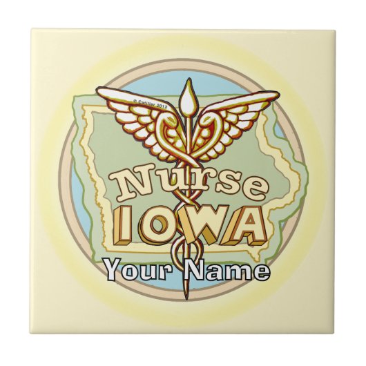 Iowa Nurse Caduceus Kachel (Vorderseite)