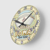 Iowa Nurse Runde Wanduhr (Winkel)