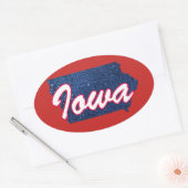 Iowa Ovaler Aufkleber (Umschlag)
